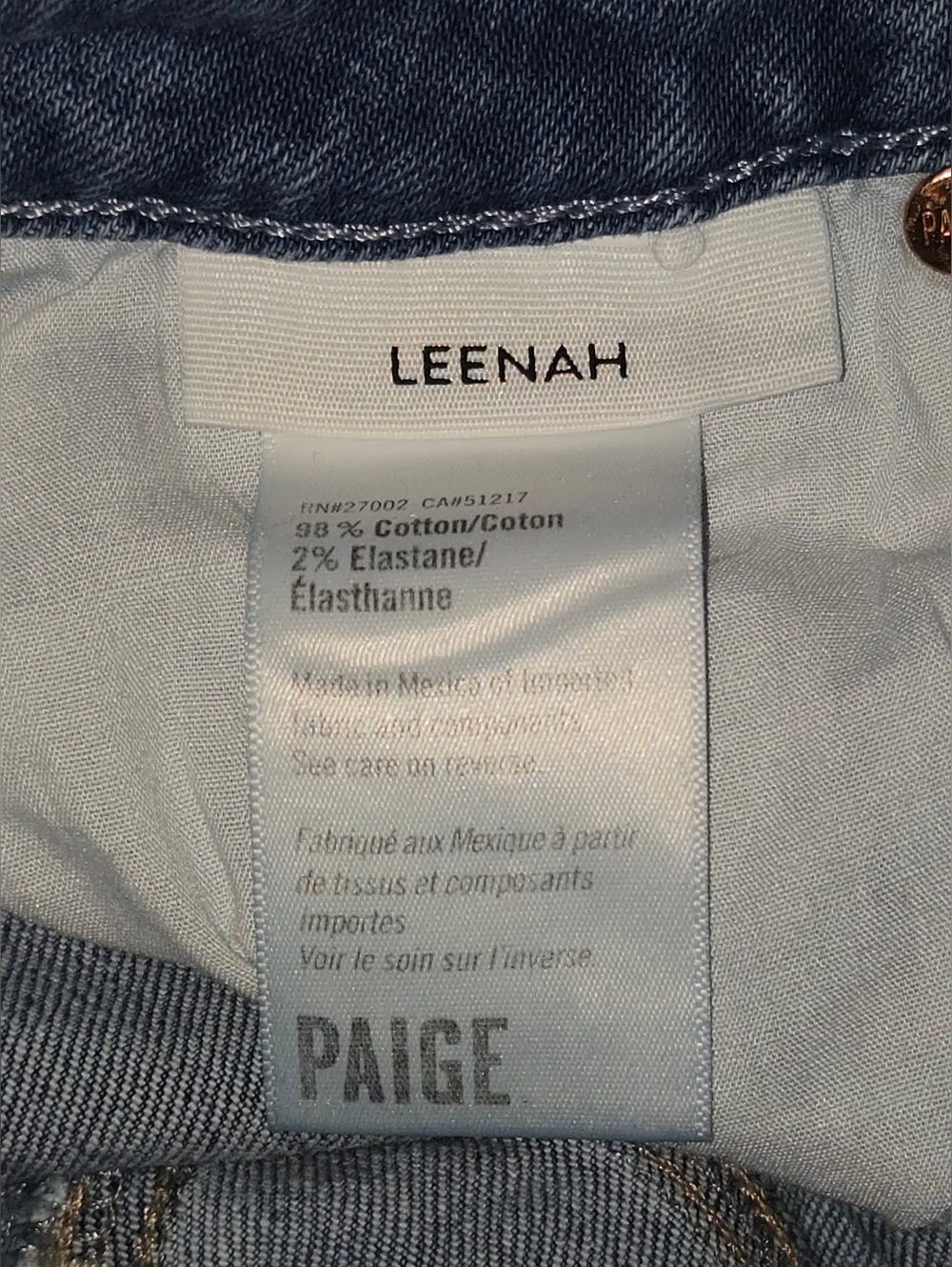 PAIGE Leenah High Rise Wide Leg Jeans - Distressed Knee & Raw Hem - Picture 6 of 10